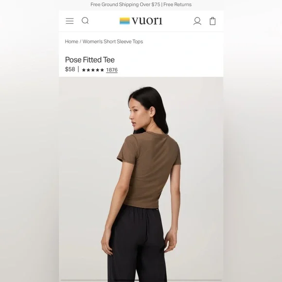 Vuori Brown Short Sleeve Tee - Picture 2 of 7